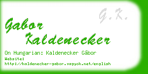 gabor kaldenecker business card